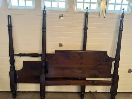 Photo of free Full size 4 post Wooden Bed frame (Ballston Spa) #1