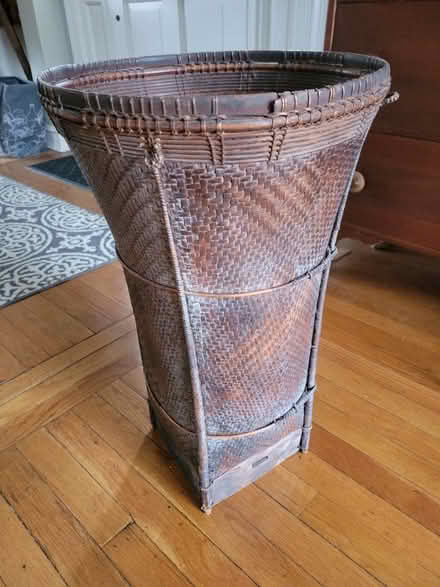 Photo of free Wood & wicker basket (Watertown) #1