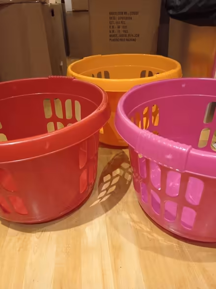 Photo of free 3 plastic 'wham' laundry baskets (Bear Flat) #1