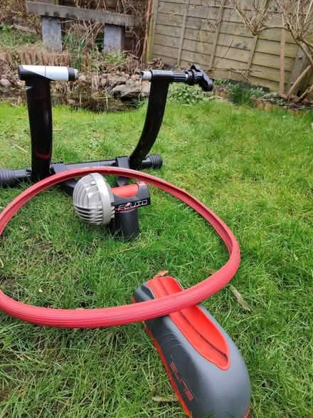 Photo of free Elite Chronos Fluid wheel on classic bike trainer and tyre. (Hayling Island PO11) #4