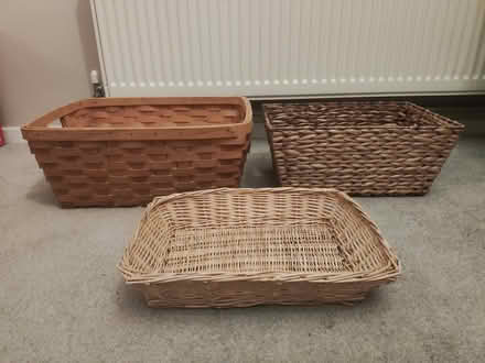Photo of free 3 x Wicker Woven Baskets (North Baddesley) #1