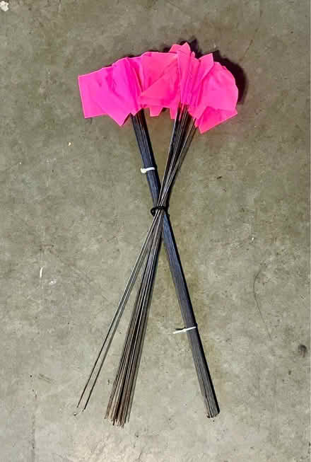 Photo of free ~60 pink stake/yard flags (Near Roy Cloud elem. school) #1
