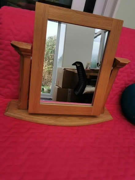 Photo of free Free standing dressing table mirror, solid oak frame (Kirby Cross CO13) #1