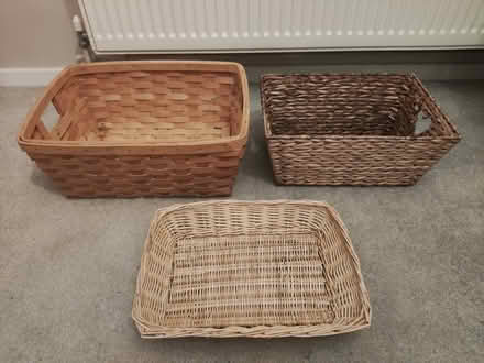Photo of free 3 x Wicker Woven Baskets (North Baddesley) #2