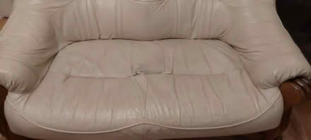 Photo of free Two leather and oak sofas (Bartestree, Herefordshire, HR1) #3
