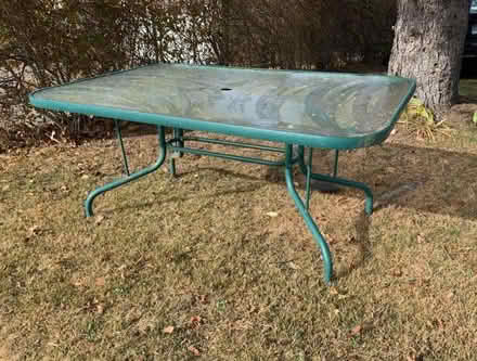 Photo of free Metal glass top table (Stratford, CT) #1