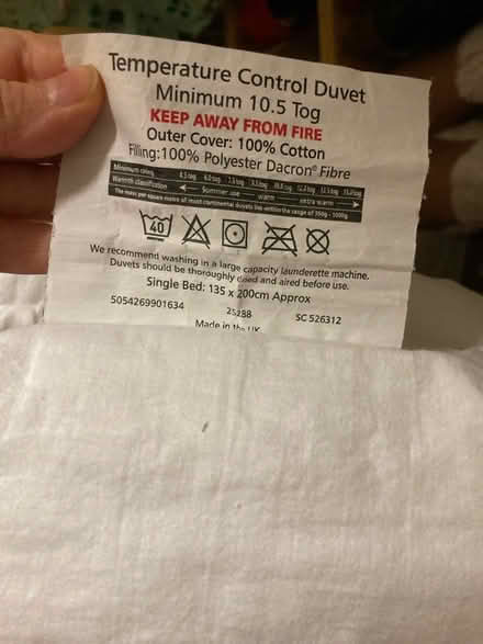 Photo of free Single duvet (E16 Custom House) #1