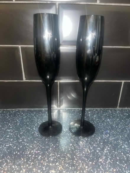 Photo of free 2 black champagne glasses (Abronhill, Cumbernauld, G67) #1