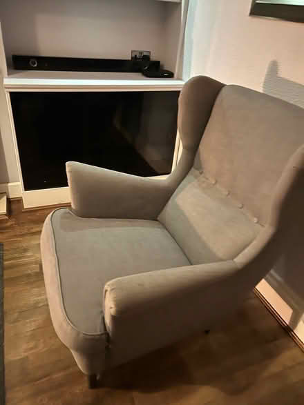Photo of free Armchair - grey fabric (B73) #1