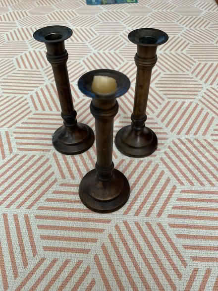 Photo of free 3 x metal Candlesticks (Lexden CO3) #1