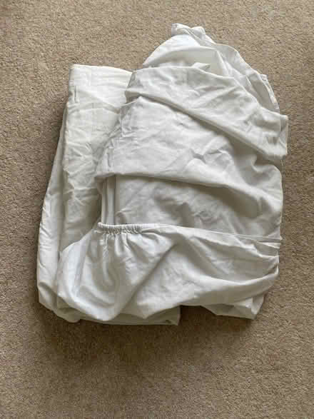 Photo of free 2 white cotton fitted sheets (Cotham, Bristol BS6) #1
