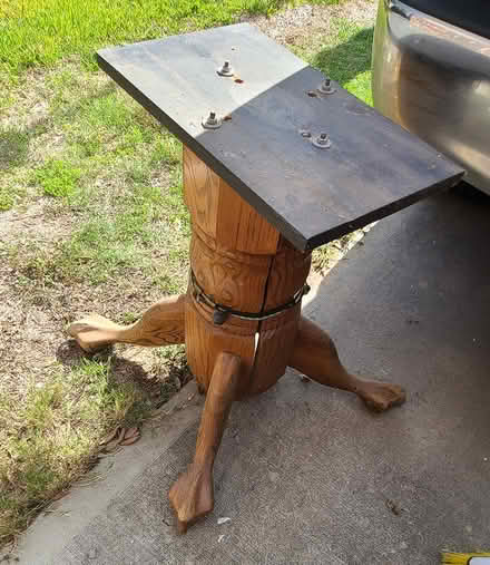Photo of free Wood Pedastal Table Base (Katy - Clay and 99) #1