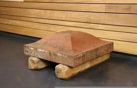Photo of red terracotta gate post tops (Longbarn WA2) #1