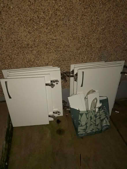 Photo of free White kitchen cupboard doors only (Collier Row) #1