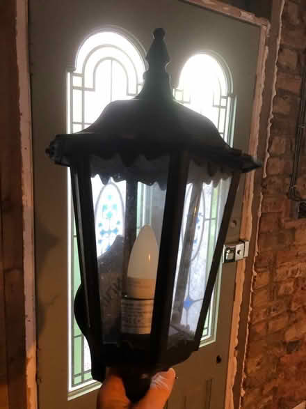 Photo of free B&Q Outdoor Victorian style wall mounted lantern w. PIR (Watford Heath WD19) #3