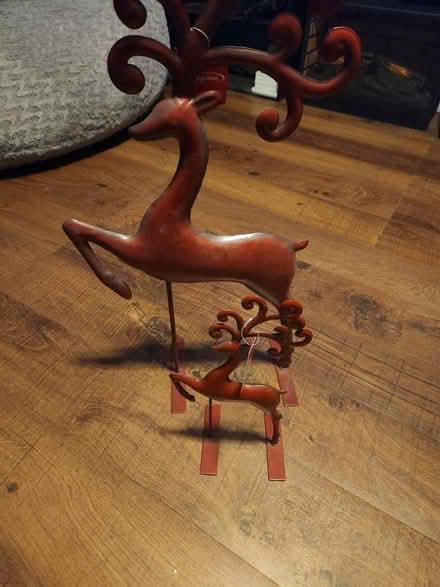 Photo of free Metal mama & baby reindeer statues (Central Aurora) #1