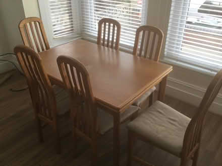 Photo of free Wooden table and six chairs (N2) #1