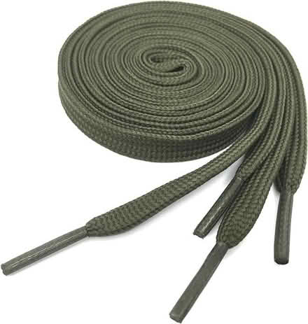 Photo of free shoelaces - 47" - army green - flat (Belltown) #1
