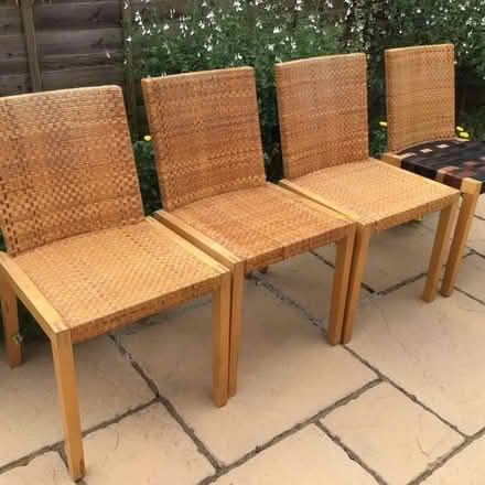 Photo of free 4 IKEA Pine & Rattan Chairs (CV22 Bilton) #3