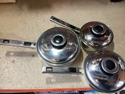 Photo of free Set of 3 saucepans (Mountsorrel LE12) #1