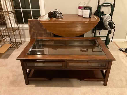 Photo of free Large wood and glass coffee table (Ashburn, VA) #3