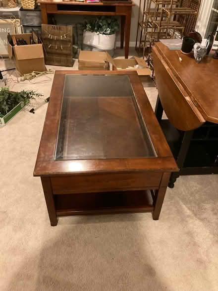 Photo of free Large wood and glass coffee table (Ashburn, VA) #4