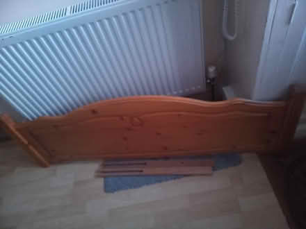 Photo of free Pine double headboard (Lawnswood, Leeds LS16) #1