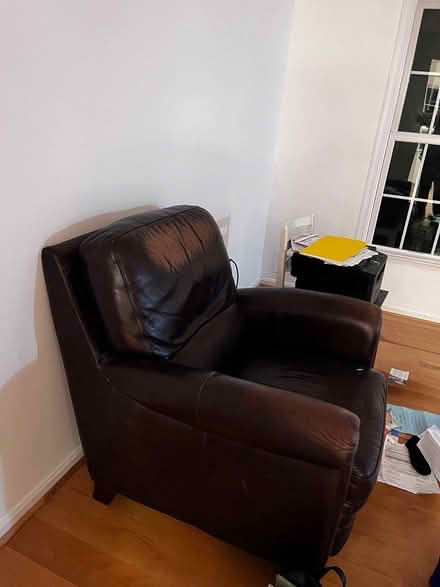 Photo of free 2 matching leather chairs (Springfield, VA Saratoga) #2