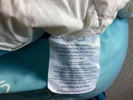 Photo of free Single duck down duvet 13.5 tog (Cawton YO62) #1