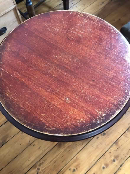 Photo of free Old brown wooden table round (Heaton Mersey SK4) #2