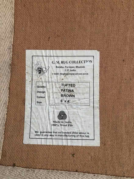 Photo of free Brown wool rug, 6 x 4 (Heaton Mersey SK4) #3