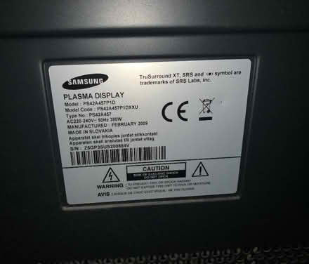 Photo of free 42” Samsung Plasma TV (Parson Cross S5) #4
