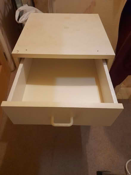 Photo of free Single white bedside 3 drawer unit (S26 sheffield) #1