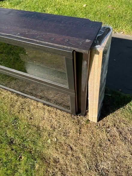 Photo of free Black bookcase with glass doors (92706) #4