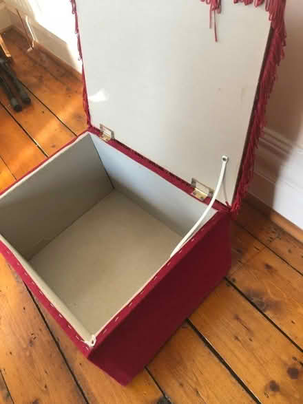 Photo of free Small maroon Ottoman, storage, toy box. (Heaton Mersey SK4) #4
