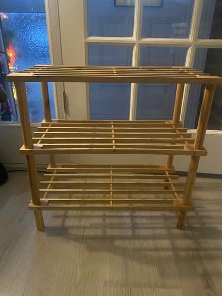 Photo of free 3 tier wooden shoe rack (L38) #1