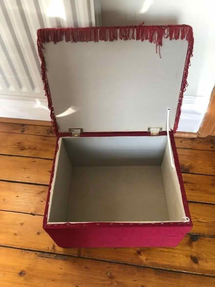 Photo of free Small maroon Ottoman, storage, toy box. (Heaton Mersey SK4) #2