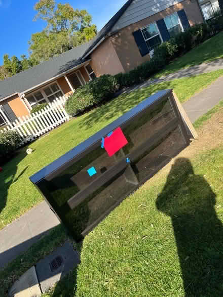 Photo of free Black bookcase with glass doors (92706) #2