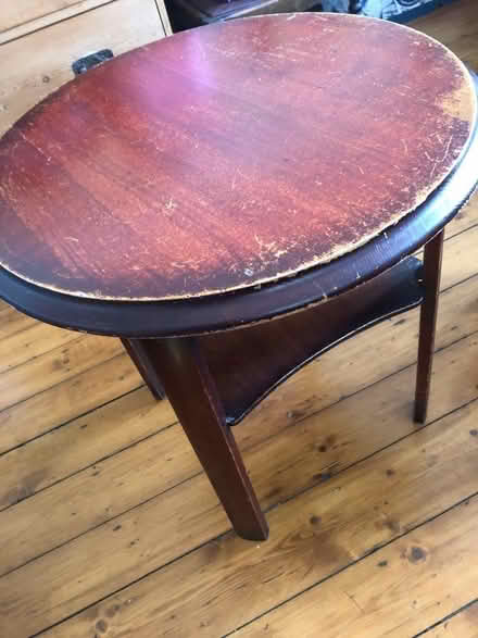 Photo of free Old brown wooden table round (Heaton Mersey SK4) #4