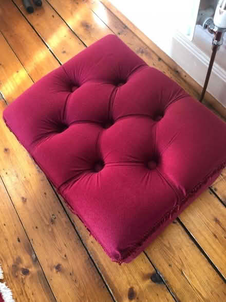 Photo of free Small maroon Ottoman, storage, toy box. (Heaton Mersey SK4) #1