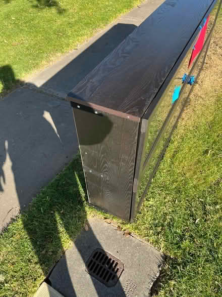 Photo of free Black bookcase with glass doors (92706) #3