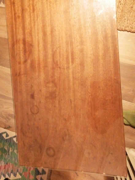 Photo of free Wood Coffee table with heavy glass top (Innox Hill BA11) #1
