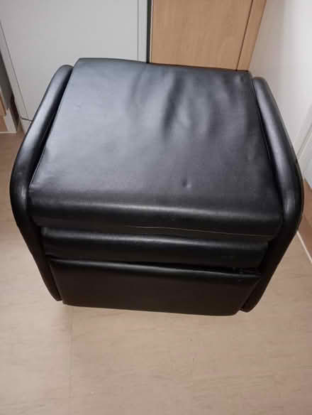 Photo of free Black faux leather cube chair (Hounslow) #1