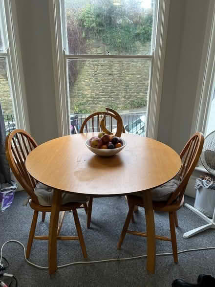 Photo of free Round Table & 3 Chairs (Hastings TN34) #1