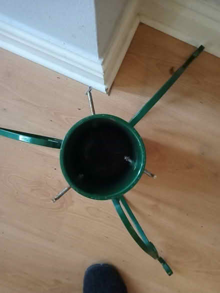 Photo of free Christmas Tree stand, green metal. (Cronkinson Farm CW5) #2