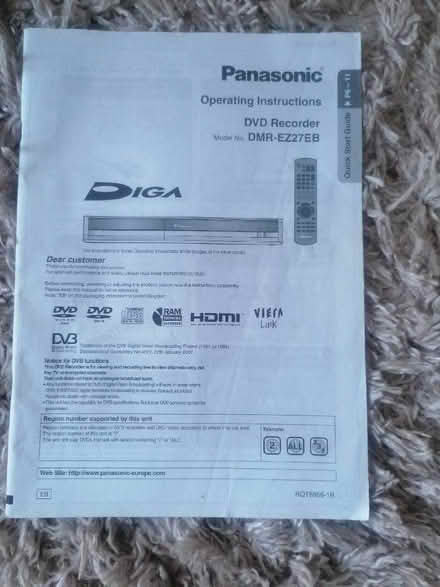 Photo of free Panasonic dvd recorder, DVD reader NOT WORKING (Budleigh Salterton EX9) #2