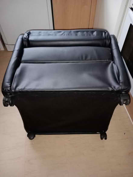 Photo of free Black faux leather cube chair (Hounslow) #3
