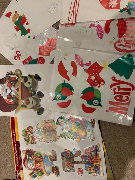 Photo of free Christmas decorations, window reusable stickers, stocking (Northchurch HP4) #2