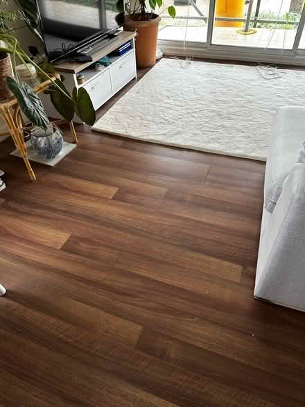Photo of free B&Q dark wood laminate flooring (Enfield EN1) #1