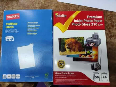 Photo of free Labels and photo paper, both part used. (Emsworth PO10) #1